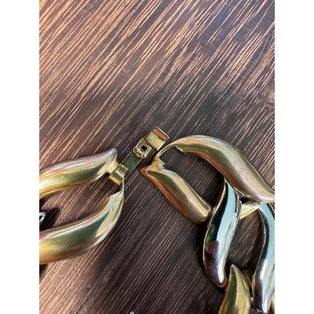 Vintage Bicolor Silver/Gold Tone Chain Link necklace. - Picture 3 of 4